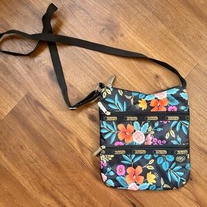 Rifle Paper Company Lesportsac Black Floral Crossbody Bag